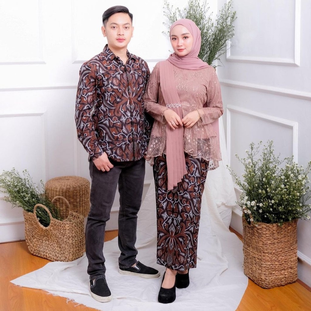 KEBAYA COUPLE SEMI PRANCIS Katun BAHAN KEBAYA SEMI FRANCE CORNELI COUPLE AMALIA ROSE BATIK COUPLE