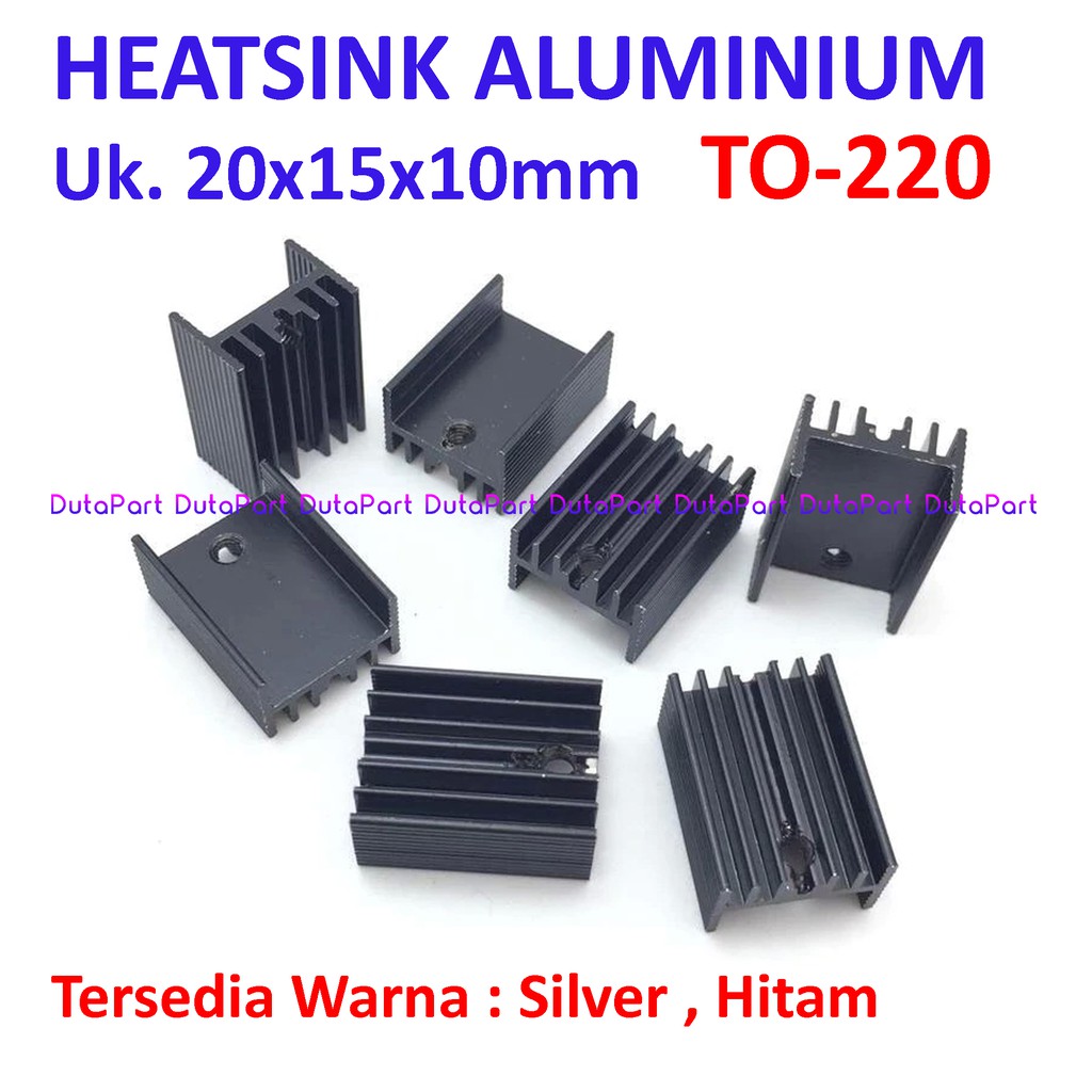 Heatsink Aluminium Pendingin 20x15x10mm Hitam TO-220 Heat Sink 7805