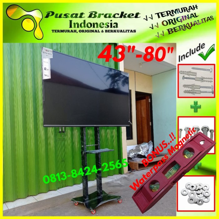 Bracket TV Standing 43&quot; s/d 80&quot; RODA | SUPER KOKOH | IZ.B2T80-001