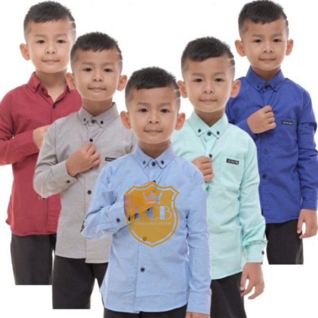 ( BISA COD) Baju Kemeja Anak Laki Laki Lengan Panjang Usia 1-13 Tahun kemeja anak polos tanggungan S M L XL XXL XXXL formal casual