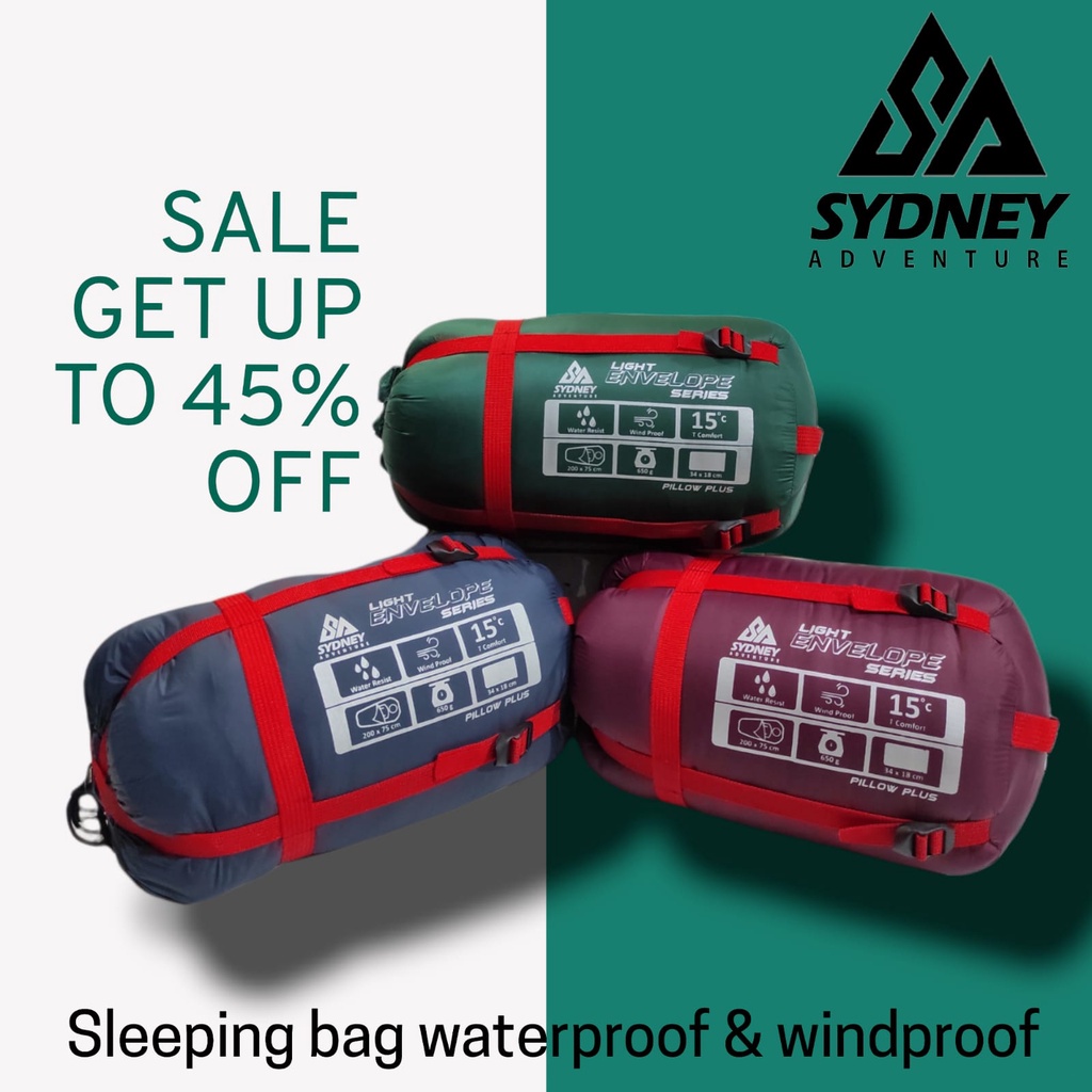 Sleeping bag bulu compression waterproff & windproff Sydney Adventure