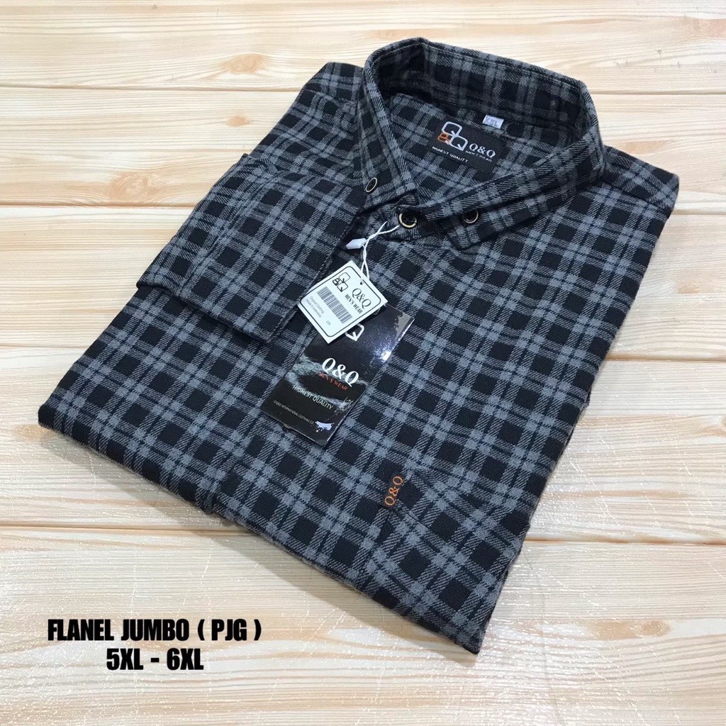 KEMEJA FLANEL JUMBO PRIA LENGAN PANJANG PREMIUM KUALITAS DISTRO - Kemeja Flanel Lengan Panjang oversize XXL XXXL XXXXL / Size Jumbo baju atasan kemeja pria