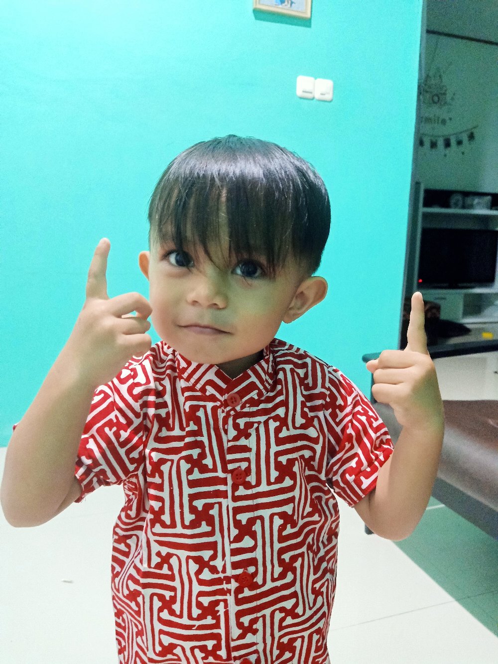 Pop Kidswear   Indra Batik - Kemeja Batik Anak 1-6 Tahun Merah