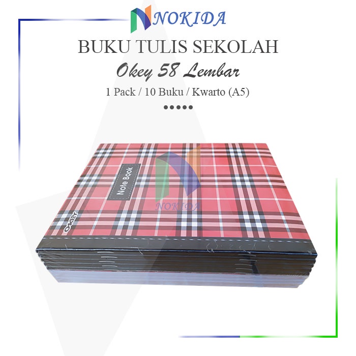 

Nokida Buku Tulis Sekolah Kwarto Okey 58 Lembar [1 Pack] / Buku Kampus 1 Pack / Buku Campus 1 Pak / Buku Sekolah Produk Kiky / Buku Tulis Kampus / Buku 58 Lembar 1 Pak Murah / Buku Tulis Okey A5