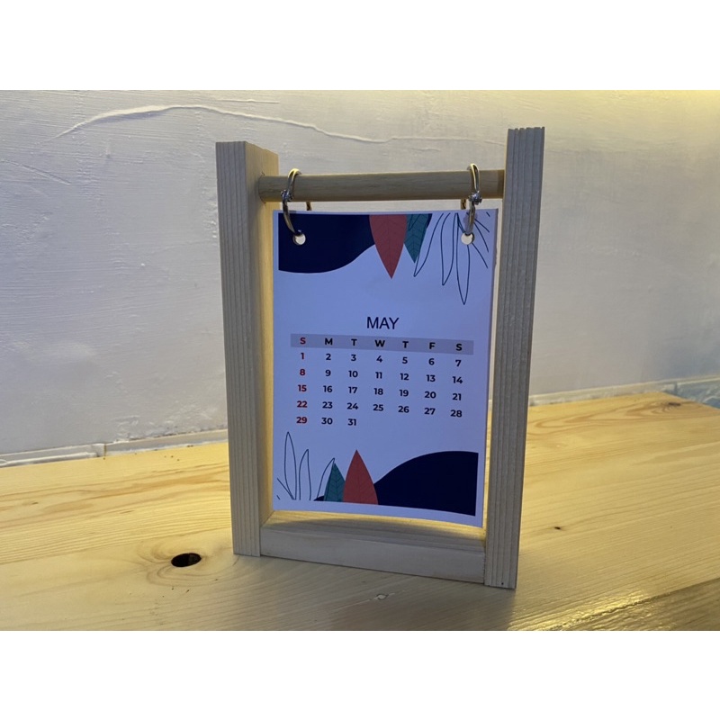 stand menu / kalender minimalis kayu jati belanda