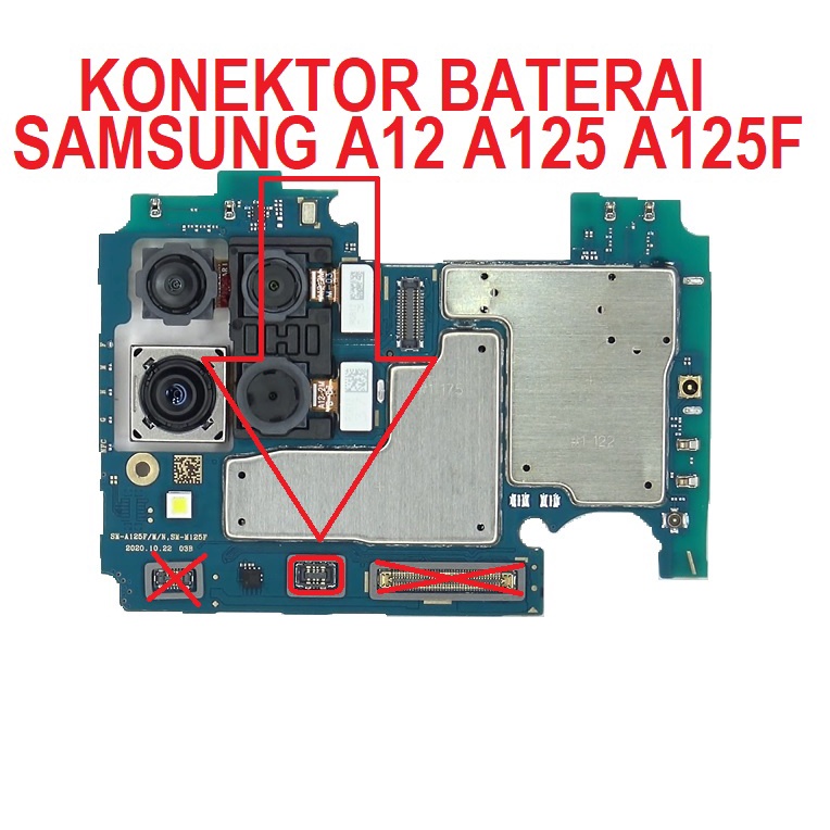 KONEKTOR BATERAI SAMSUNG A12 A125 A125F DI MESIN 1 PCS FPC BATTERY CONNECTOR Samsung Galaxy A12 ON B