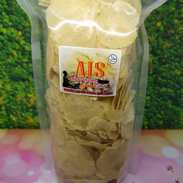 

AIS EMPING MELINJO TIPIS RASA MANIS MENTAH 250GR / EMPING MELINJO MENTAH RASA MANIS