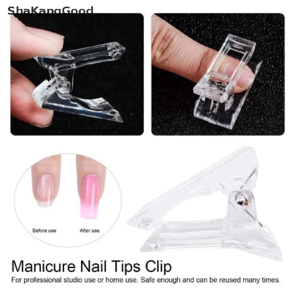 Skid 5pcs / Set Klip Poly Builder Gel Extension Kuku Palsu Untuk Nail Art Diy