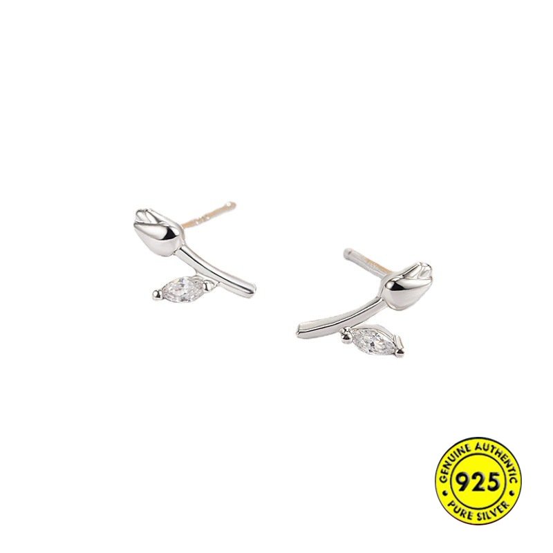 Anting Tusuk Sterling Silver 925 Model Bunga Mawar Untuk Wanita U1033