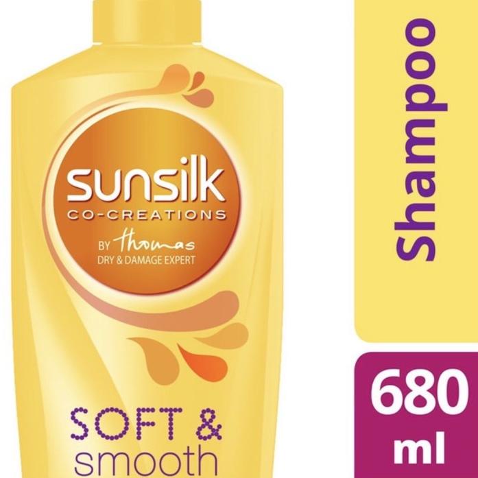 ☊ Sunsilk Shampoo Soft & Smooth 680ml / Sunslik Botol Kuning 680 ml ☛