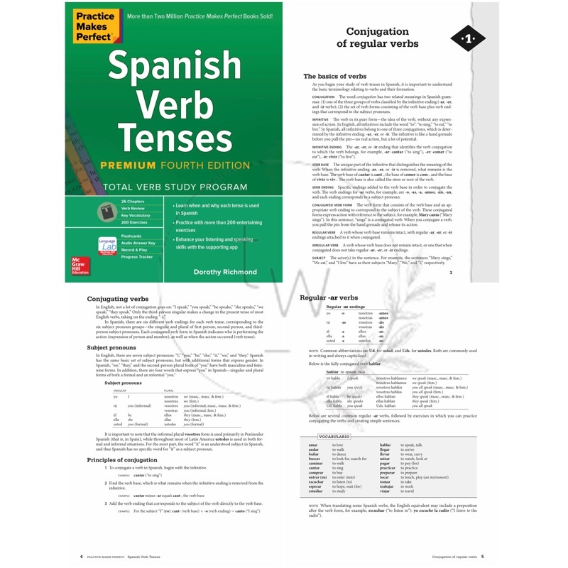 Complete Spanish All-in-One / Basic Spanish / Grammar Intermediate & Advanced / Conversation / Verb Tenses / Vocabulary - Practice Makes Perfect | Buku Bahasa Spanyol-Spanish Verb Tenses