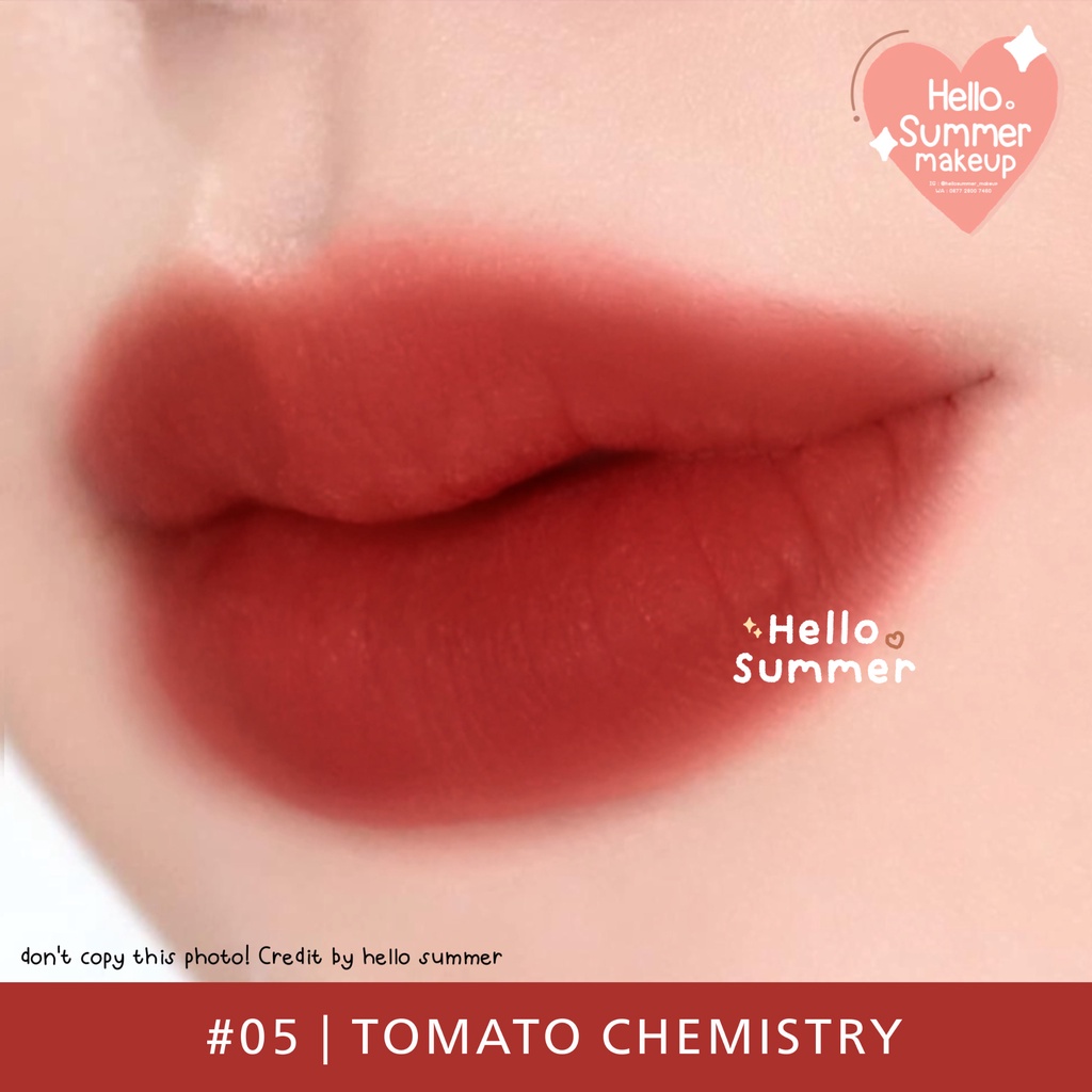 𝐌𝐀𝐓𝐓𝐄 𝐋𝐈𝐏𝐒𝐓𝐈𝐂𝐊 - Kiss Beauty Red Velvet Lasting Lip Color Lipgloss Longlasting 3ml Tahan Lama-#05 Tomato Chemistry