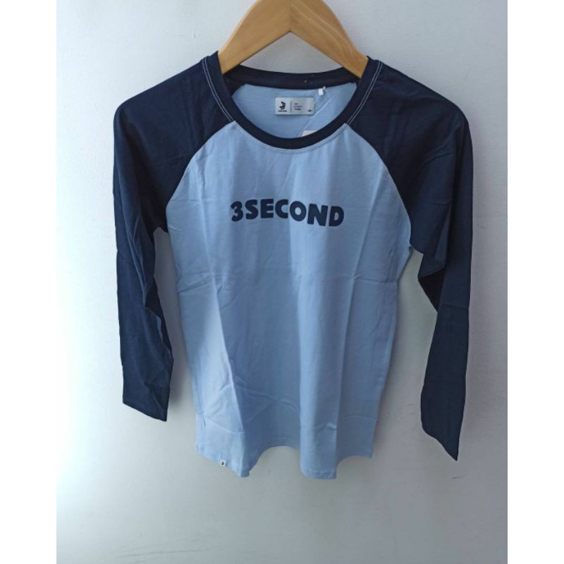 13402 3Second Kaos Raglan wanita atasan wanita