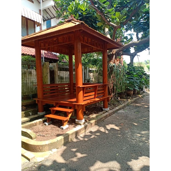 Gazebo Minimalis Kayu Kelapa