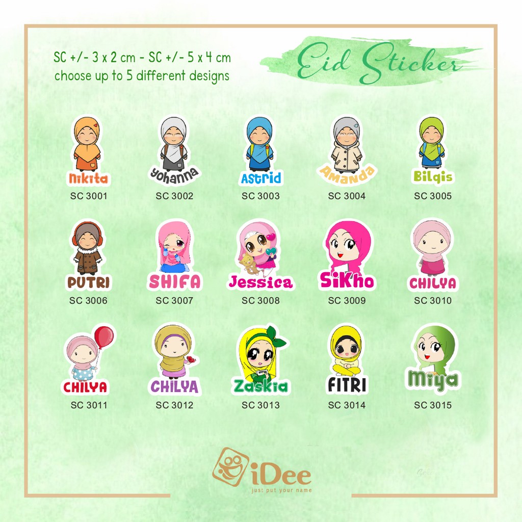 

Sticker Label Nama iDee (tipe SC Muslim)