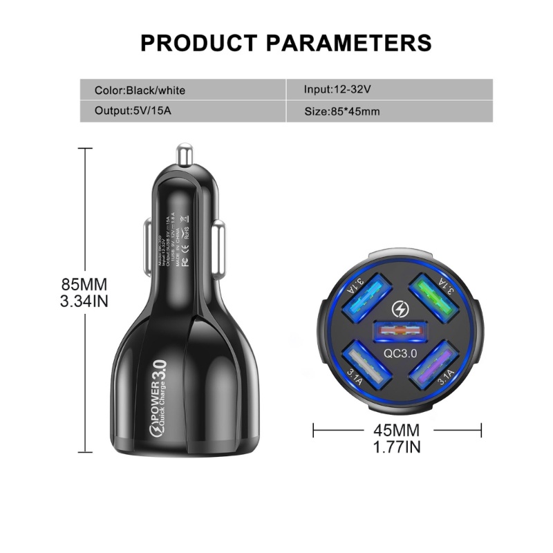 Zzz Adapter Power Charger 5 Port USB Fast Charging Untuk Note 20 / 10 S21 / 20 / 10 QC3.0