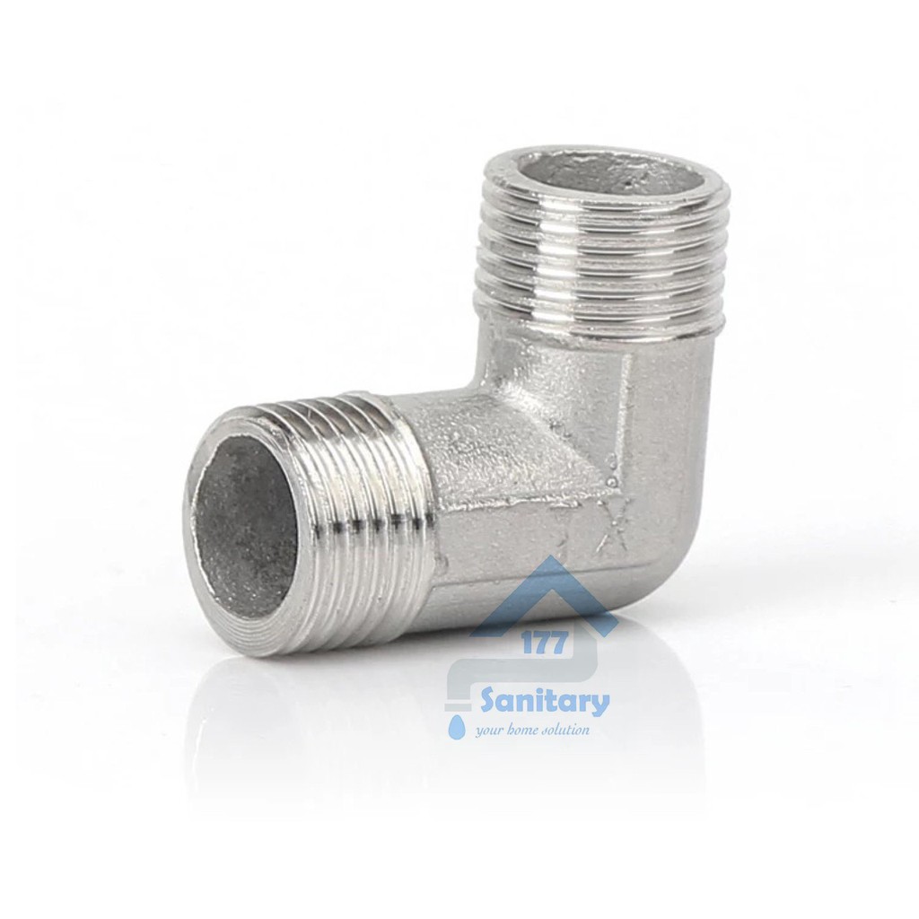 Knie LL Stainless 304 Drat Luar uk 1/2Inch E11 - Fitting pipe sambungan Pipa nepel keni kni knee elbow stenlis pare part  /X36