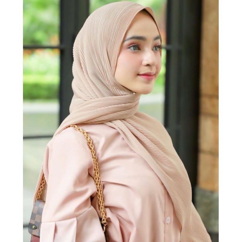 Pashmina Plisket Ceruty Premium Original Ghaida Hijab Official