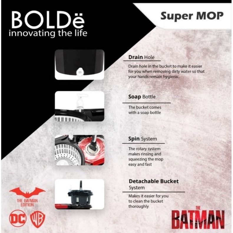 Alat Pel Lantai Super Mop BOLDe BATMAN Edition - SuperMop