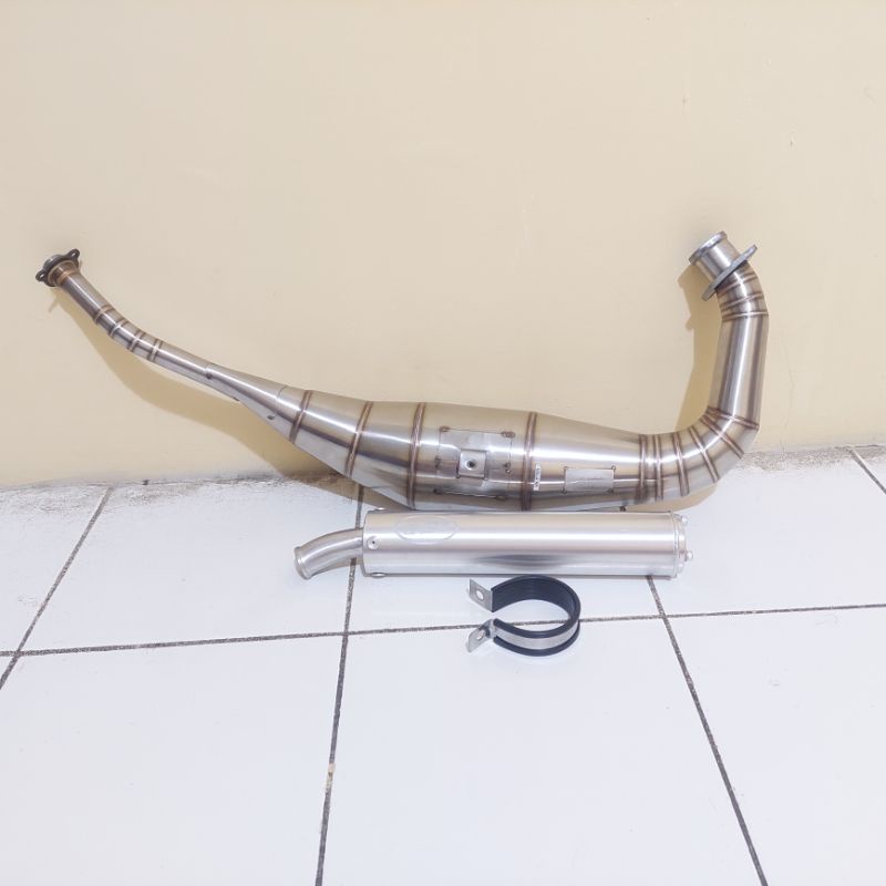 KNALPOT  STAINLESS   BUAT MOTOR NINJA RR/ R UKURAN PERUT 39