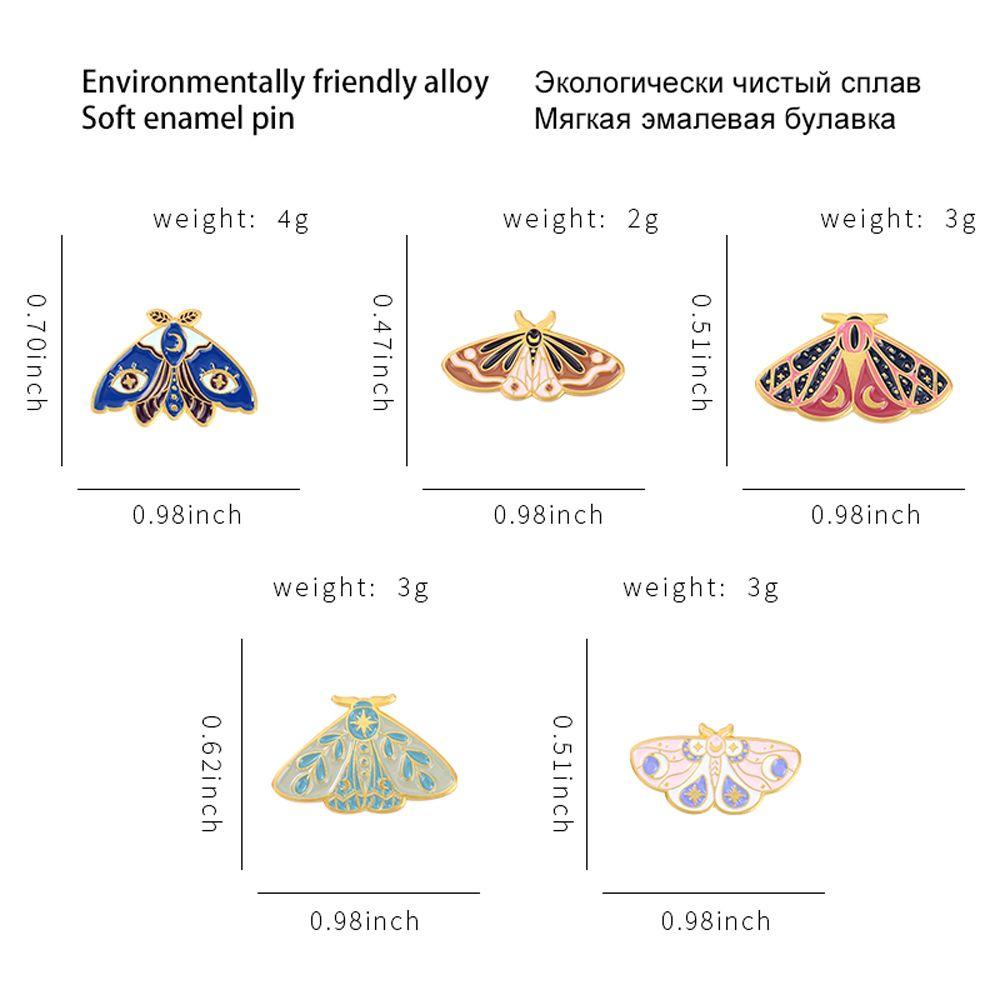 Mxbeauty Kupu-Kupu Ngengat Enamel Pin Lucu Fashion Sederhana Mantel Aksesoris Perhiasan Aksesoris Warna Emas Perhiasan Hadiah Kartun Bros Pin