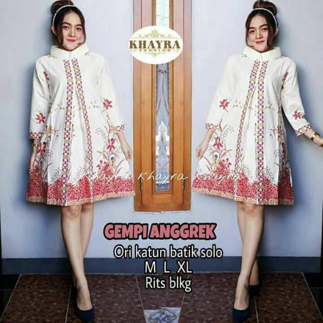 GROSIR BATIK TUNIC GEMPI ANGGREK ASLI PEKALONGAN