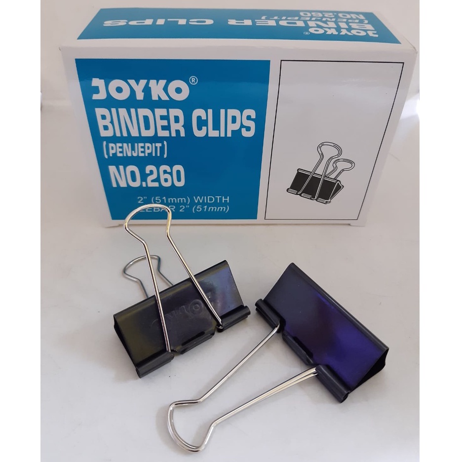 

Binder Clip Joyko 260 PAK Isi 12 Pcs / Klip / Penjepit Kertas