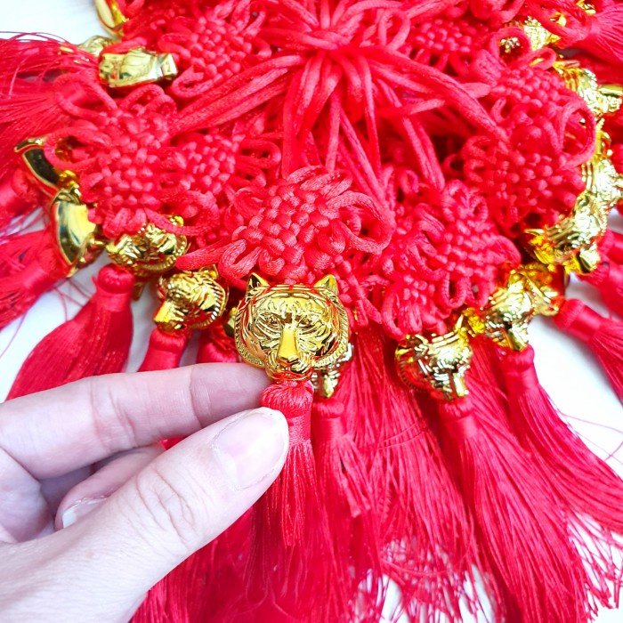 Gantungan Imlek Macan Emas Tiger Year 2022 Tinsel Tali Merah Grosir Harga Grosir Termurah