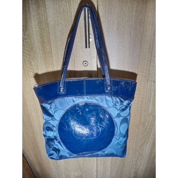 TAS WANITA TOTE BAG COACH BLUE PRELOVED