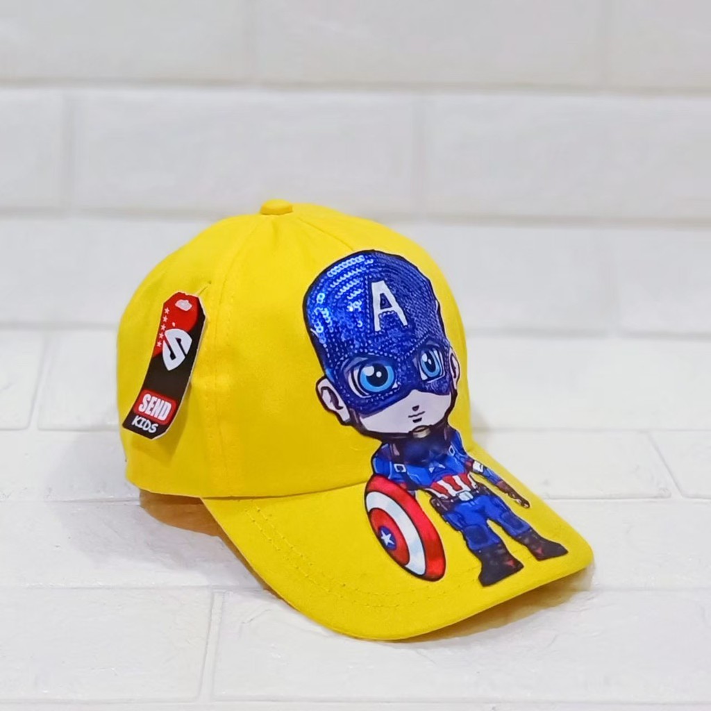 KIANJAYACOLLECTION89 - TOPI MARVEL LED ANAK COWO - BISA MENYALA TERMURAH !!