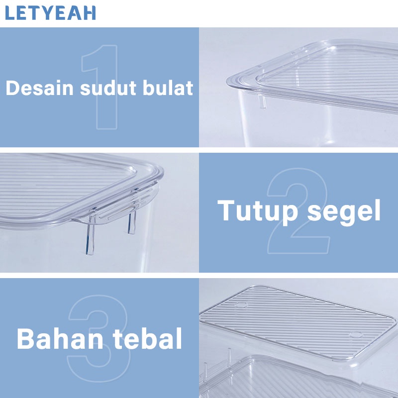 letyeah Kotak kontainer makanan kulkas / food storage box kotak Penyimpanan dengan tutup