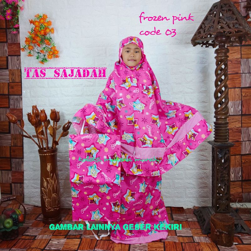 Mukena ANAK karakter lol hello kitty boba tas sajadah