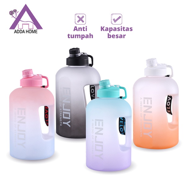 Botol Minum Air Motivasi Olahraga Kapasitas Besar 1600ml BPA Free Anti Tumpah