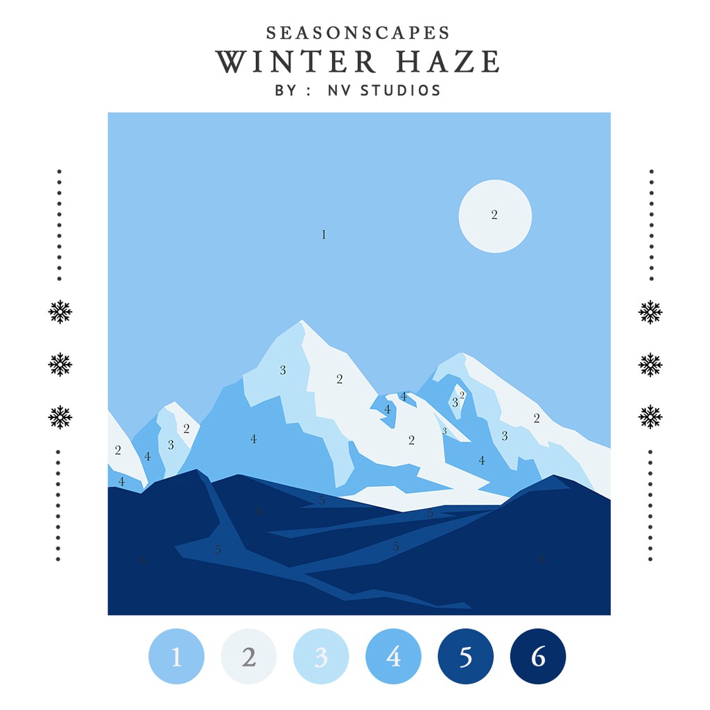 

Paint By Numbers Kit: Seasonscapes Series - Winter Haze | Painting set | Kit melukis | NV Studios