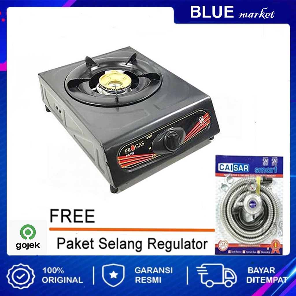 Kompor Progas 1 Tungku &amp; FREE Selang gas Paket Regulator Caisar