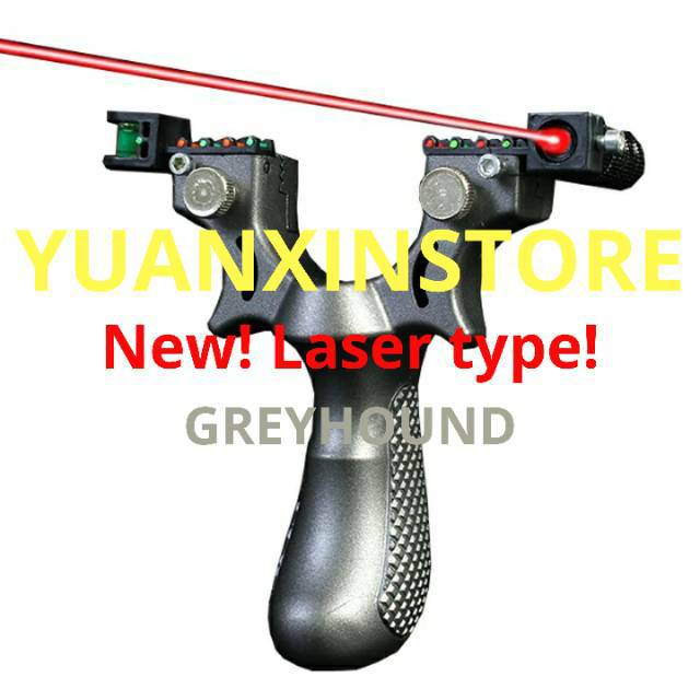 **TERBARU** KETAPEL GREYHOUND FLATBAND SLINGSHOT WITH LED and OPTIC SCOPE, HARD RESIN.