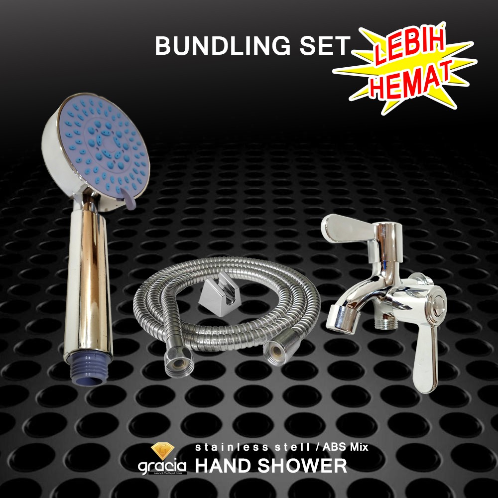 PAKET 1 SET Shower Mandi 8043 Kran Cabang Shower Murah Tinggal Pasang Kran 1/2inch