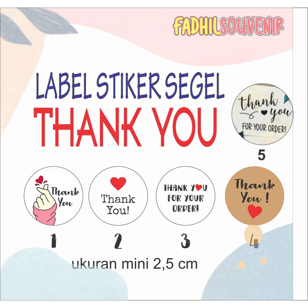 

stiker thank you TERIMA KASIH Fadhilsouvenir