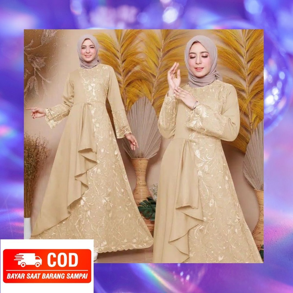 [BISA BAYAR DITEMPAT] ZOLANA GAMIS BRUKAT TILE | GAMIS ZOLANA JUMBO I GAMIS PESTA REALPICT TERMURAH 
