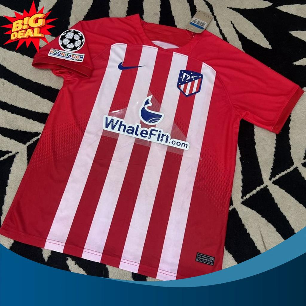 HATI HATI BARANG JERSEY ATLETICO MADRID HOME 223 224 FULL PATCH UCL JERSEY BOLA FULL PATCH UCL