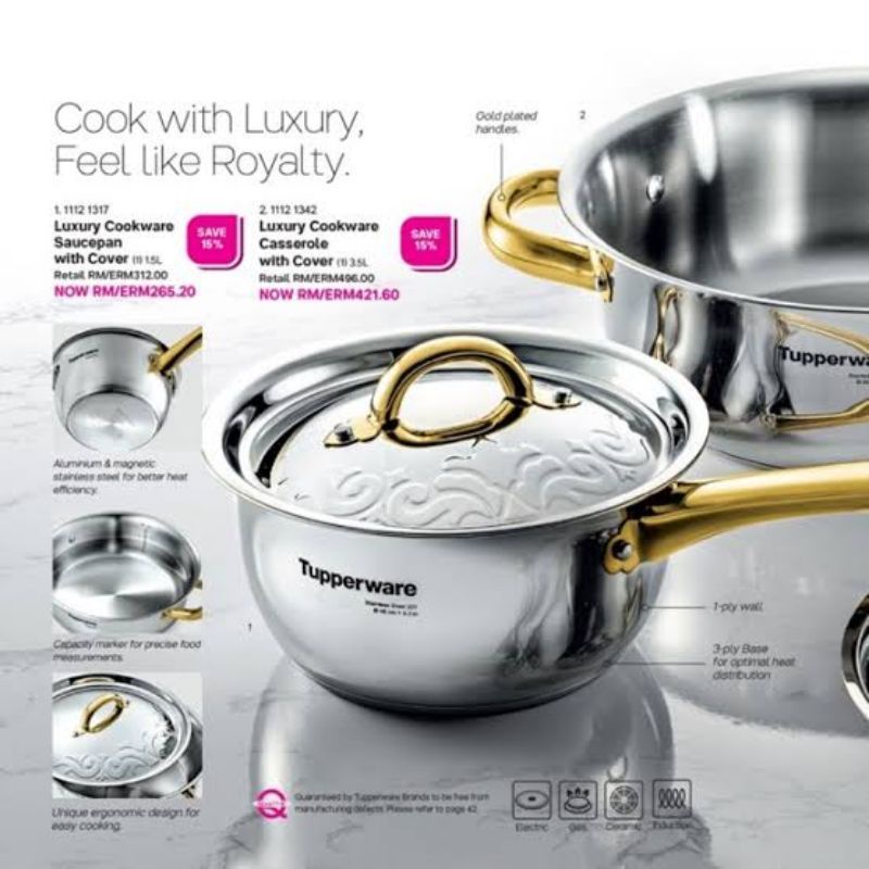 Luxury Cookware Sauce Pan Panci Susu Stainless Tupperware