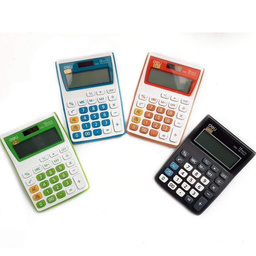 KALKULATOR DAGANG MINI 12 DIGIT POKET PORTABLE DELI 1122 WARNA MURAH CALCULATOR