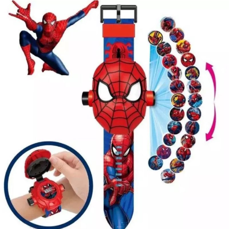 Proyektor Spiderman Jam Tangan Anak Laki-laki Jam Tangan Fashion Anak