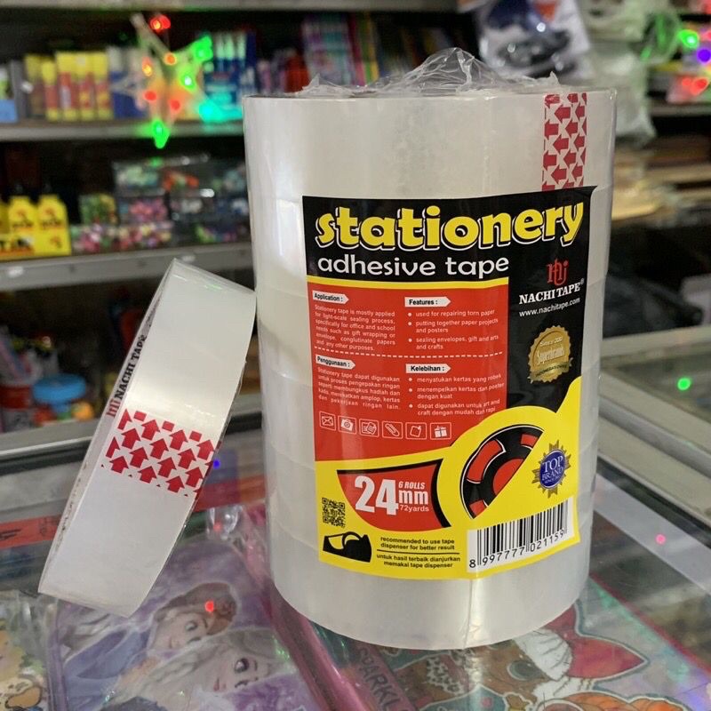 

Stationery Transparent Tape / Selotip Solasi Bening Nachi 24mm