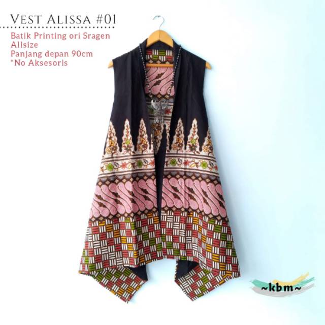 Vest alissa batik solo atasan kerja