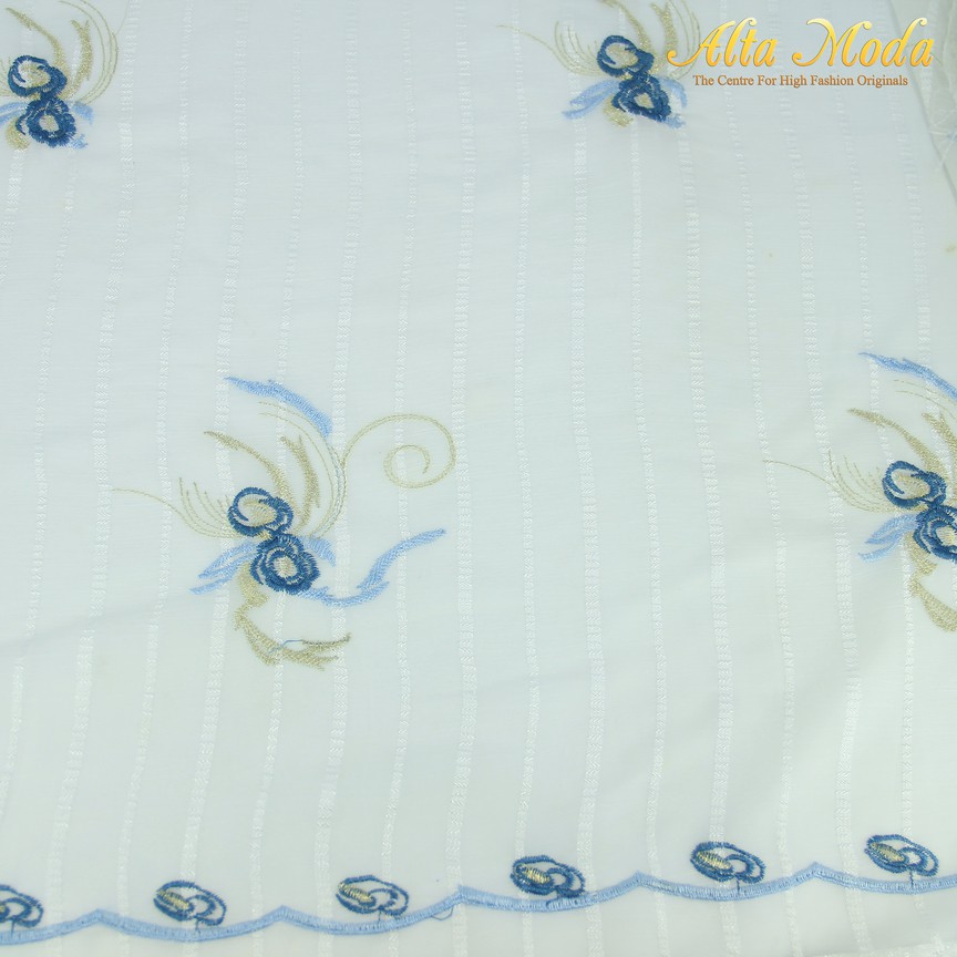 

Alta Moda Katun Bordir Putih Bunga Biru Muda (1M)