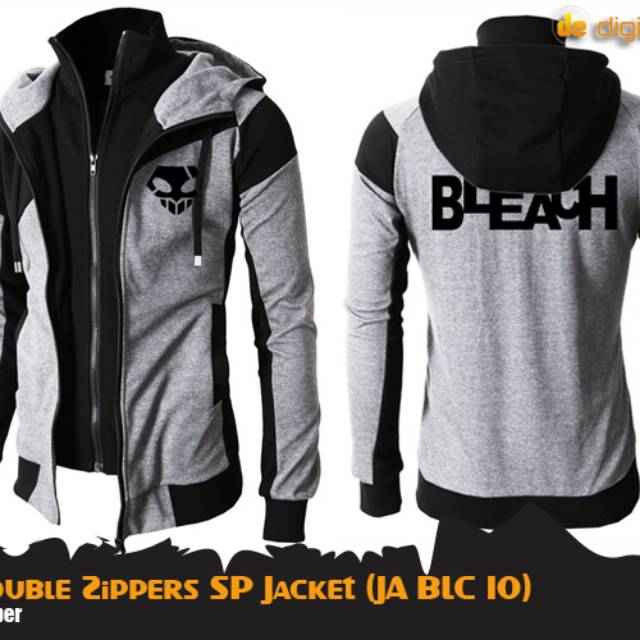 Jaket Bleach Double Zipper