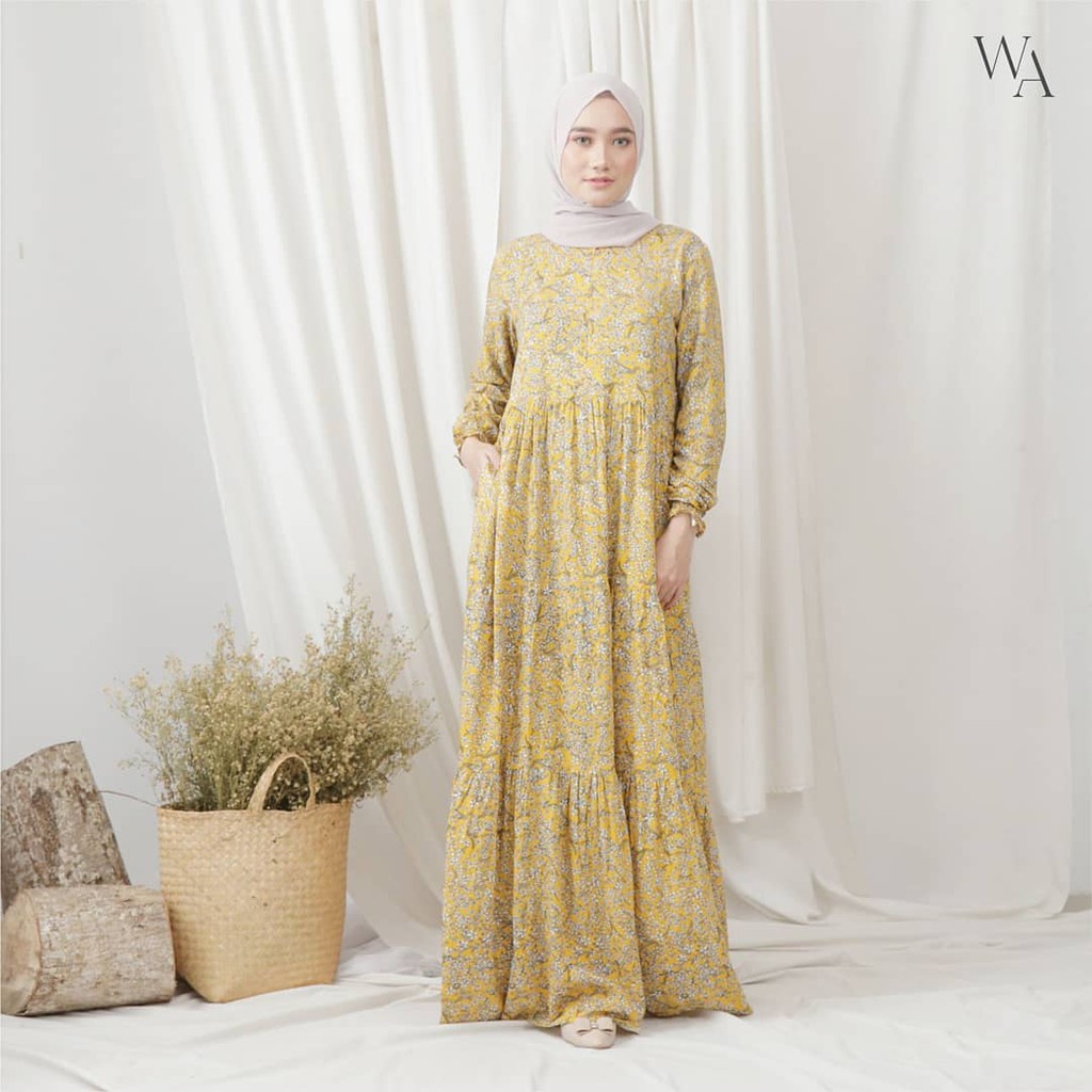 VIRALL WEARMOURA MUSTARD HOME DRESS KIRANA SERIES [BUSUI FRIENDLY/GAMIS SYAR'I/WUDHU FRIENDLY]