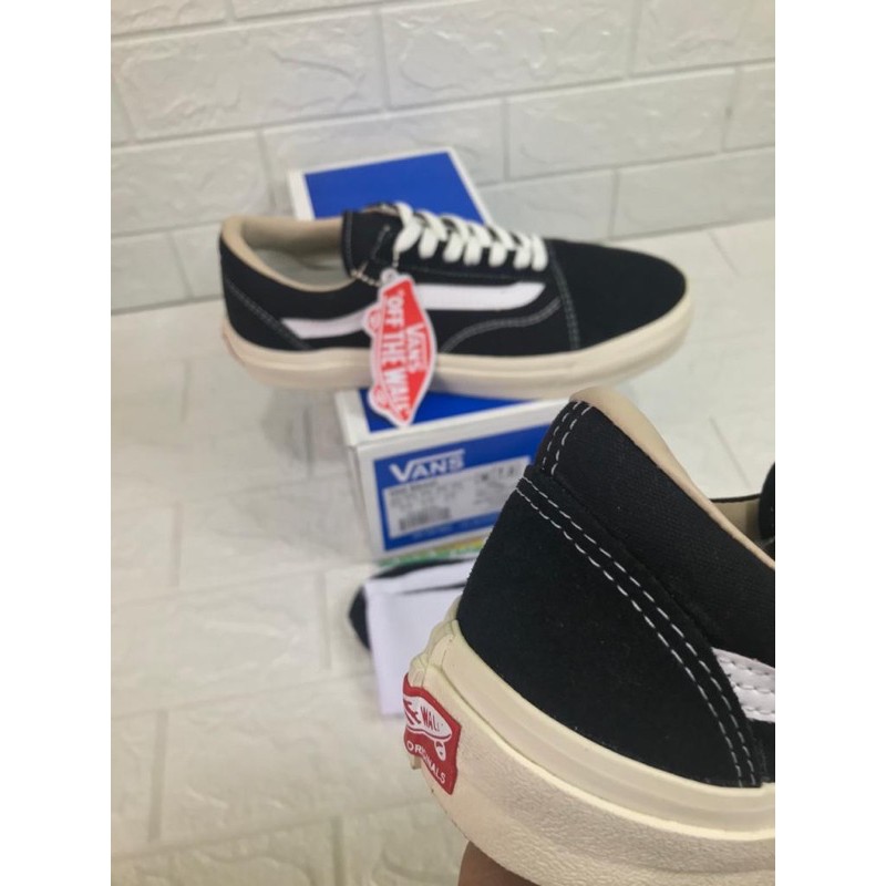 SEPATU VANS OLD SCOOL OG BLACK WHITE PREMIUM DOBLE POXING CT