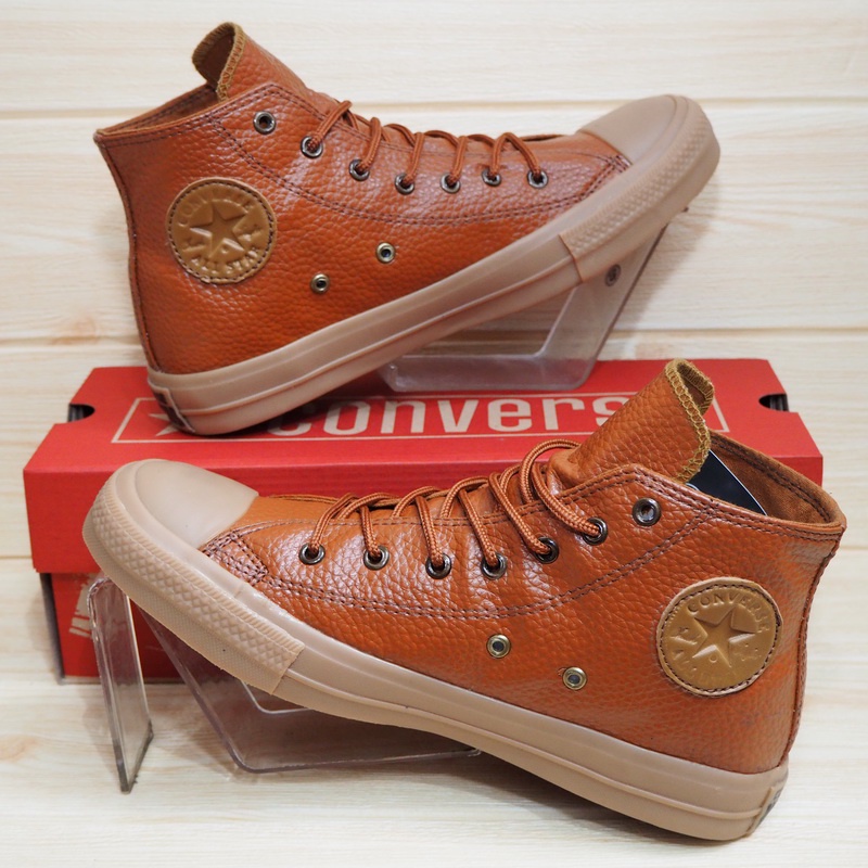 SEPATU CONVERSE KULIT SINTETIS  ALL STAR MOTIF KULIT JERUK COKLAT TUA LOW